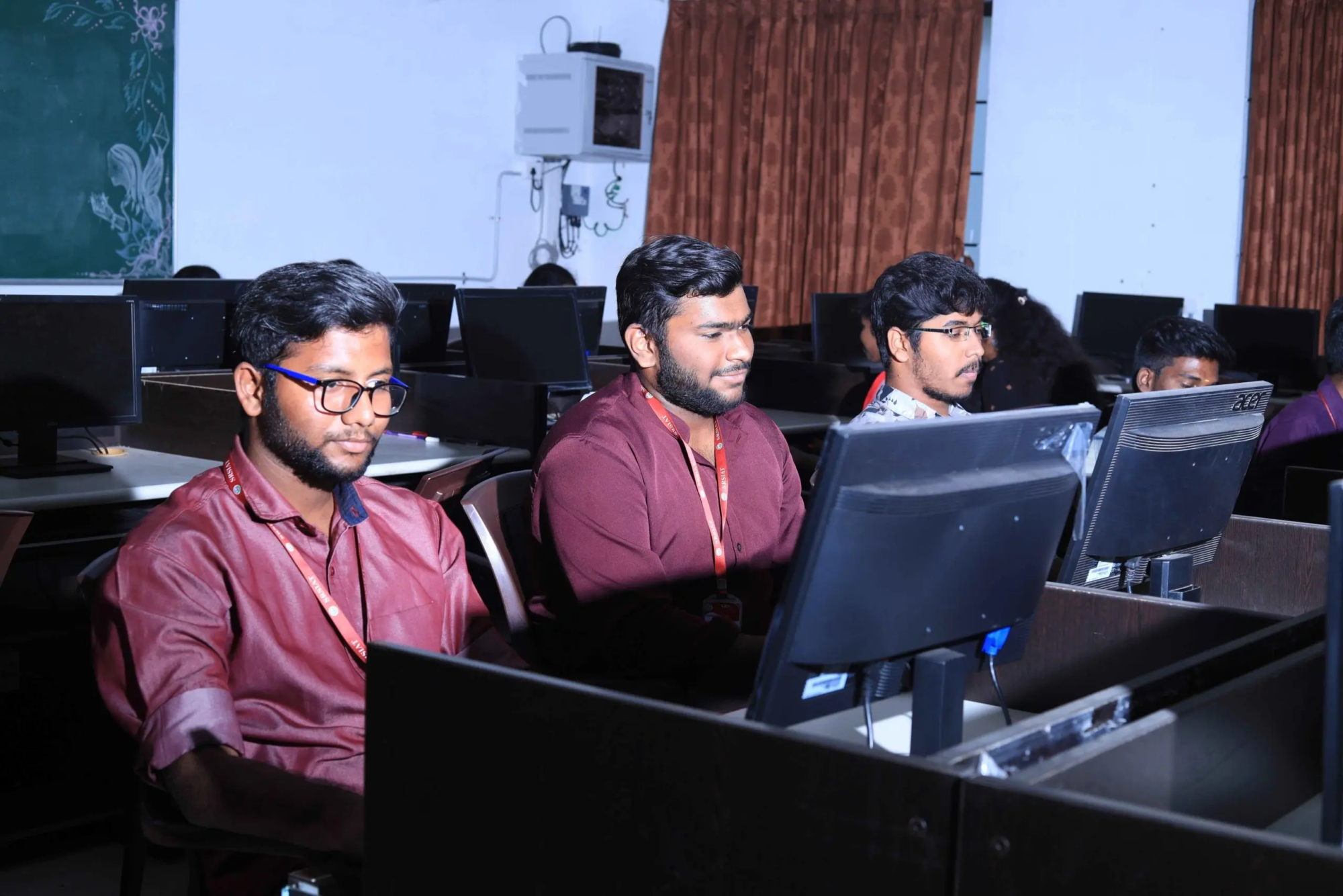 Students working in the computer lab